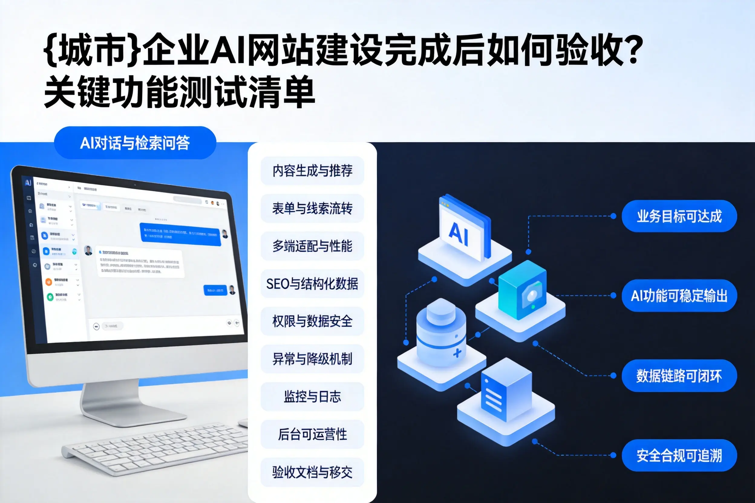 佳木斯企业AI网站建设完成后如何验收？关键功能测试清单