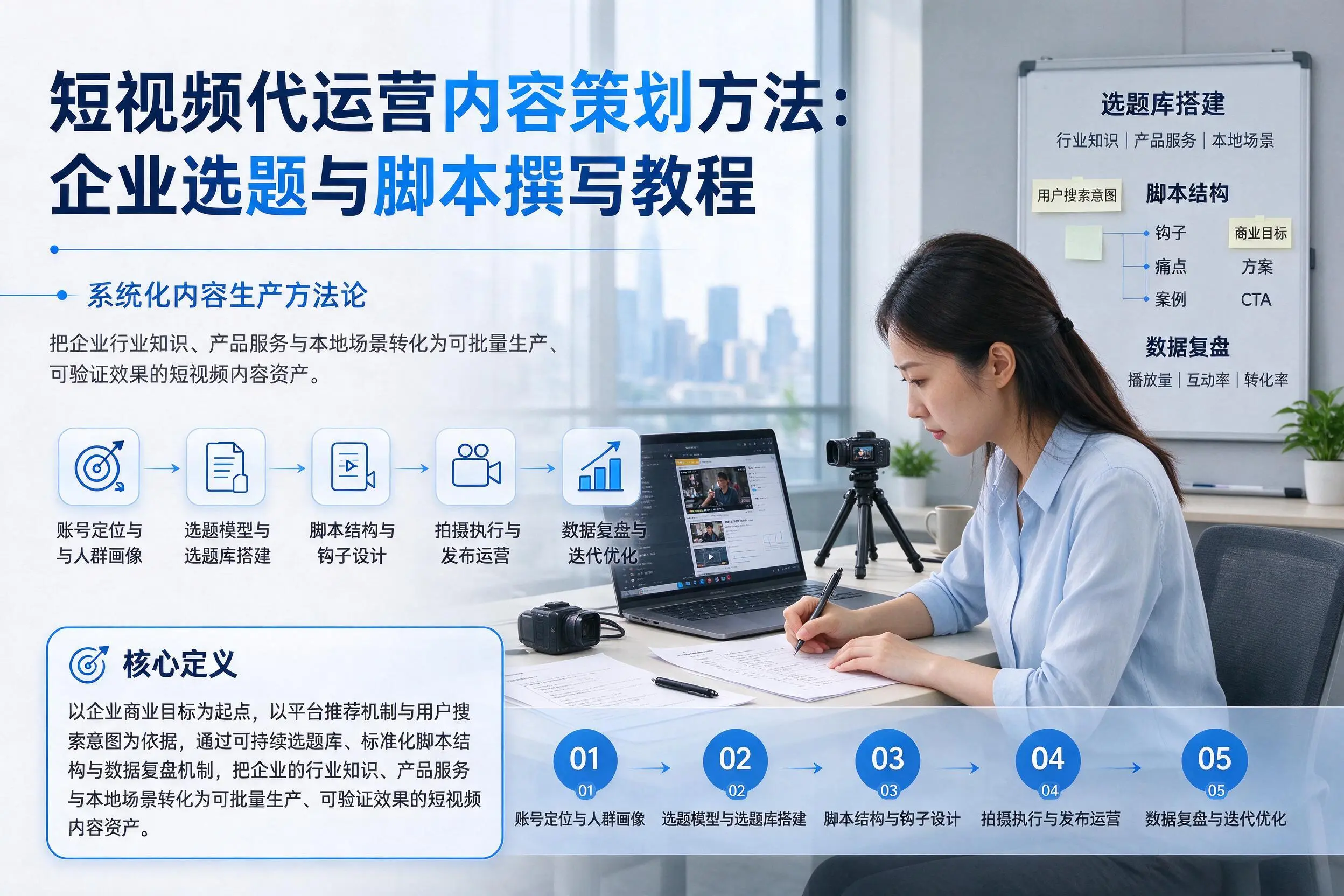 短视频代运营内容策划方法：佳木斯企业选题与脚本撰写教程