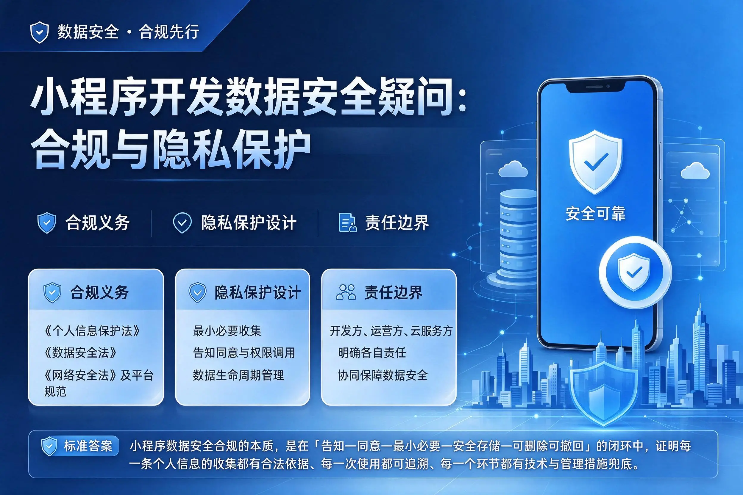 佳木斯小程序开发数据安全疑问:合规与隐私保护