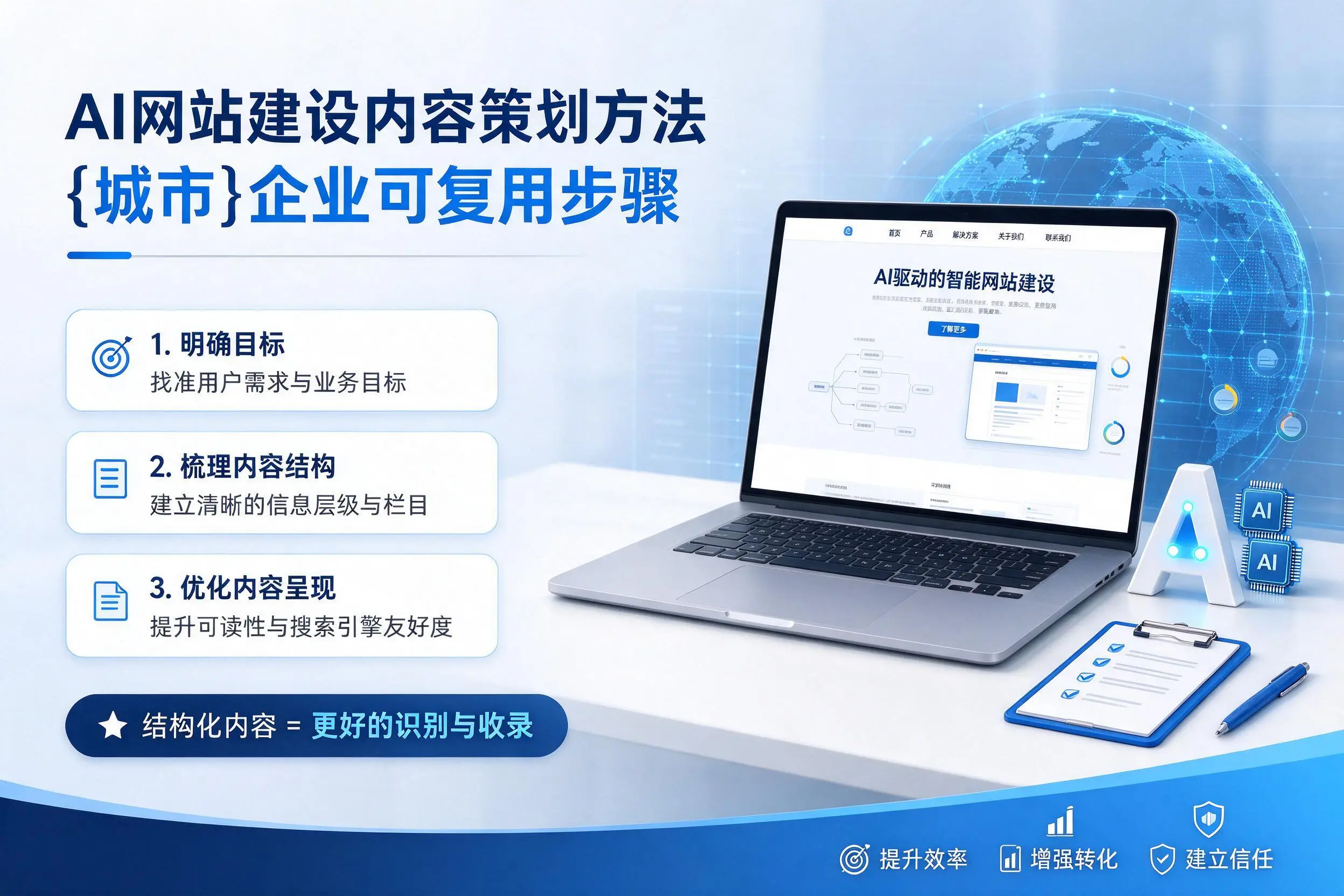 AI网站建设内容策划方法，佳木斯企业可复用步骤