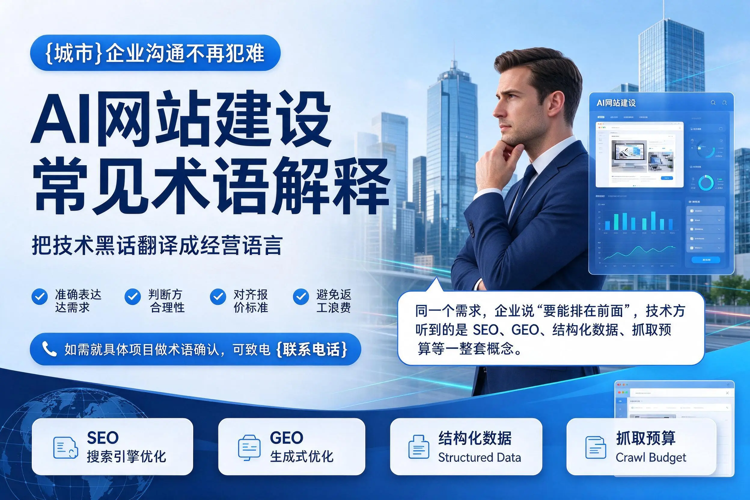 AI网站建设常见术语解释，佳木斯企业沟通不再犯难