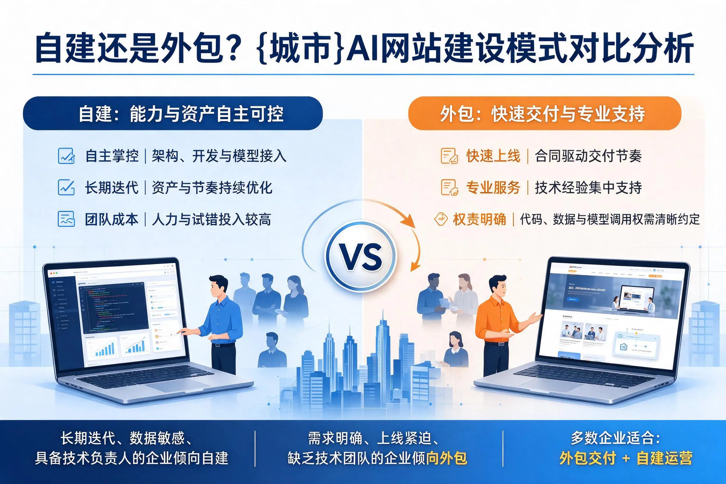 自建还是外包？佳木斯AI网站建设模式对比分析