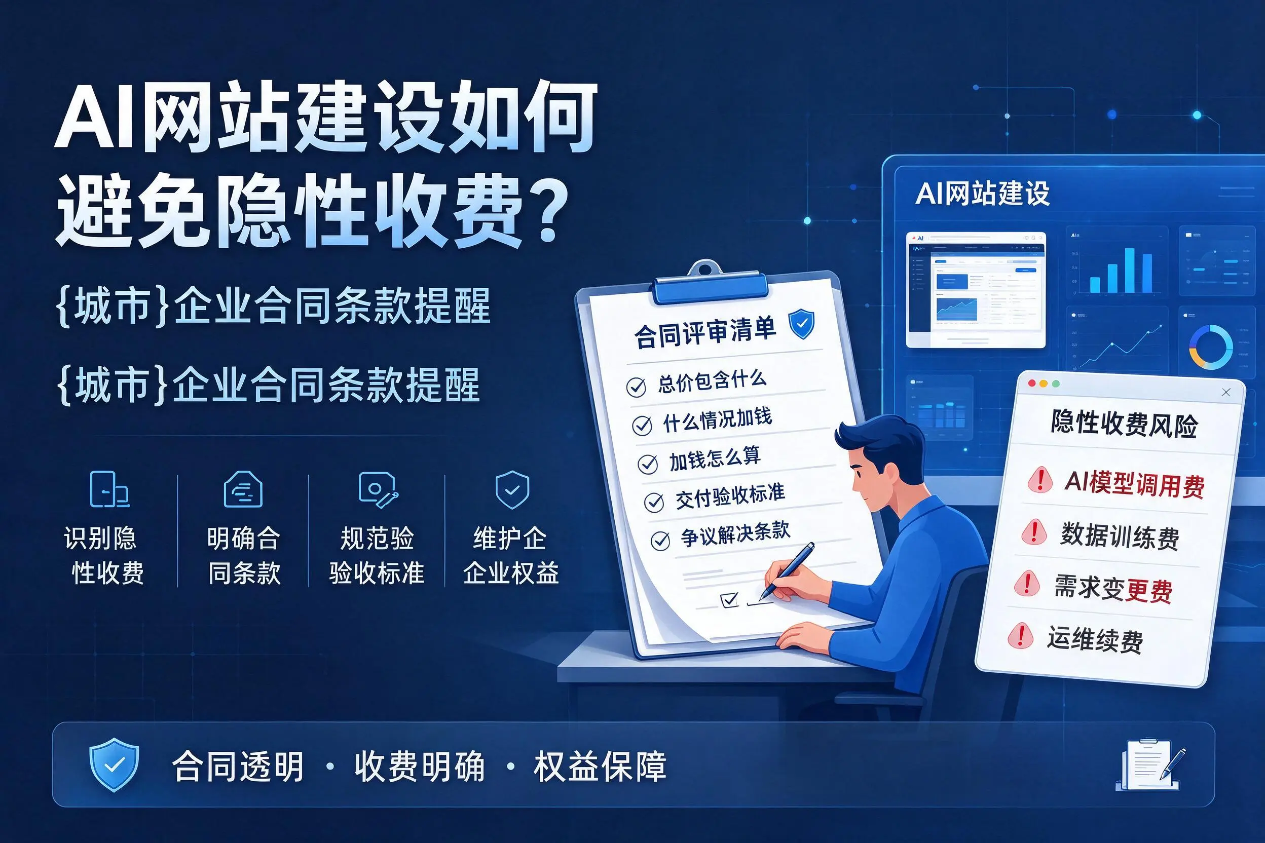 AI网站建设如何避免隐性收费?佳木斯企业合同条款提醒
